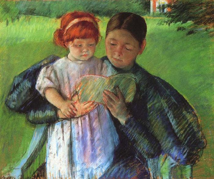 Mary Cassatt Nurse Reading to a Little Girl oil painting picture
